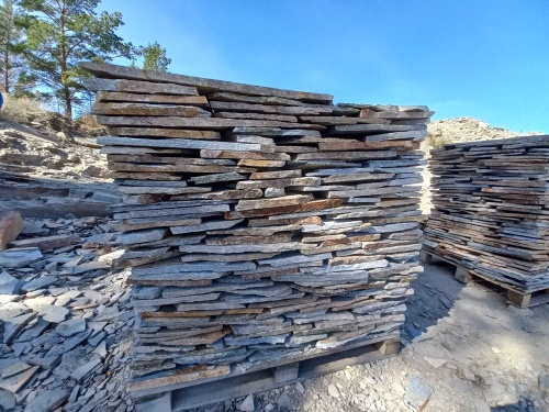 Плитняк златолит серебристый для фасада купить в Омске