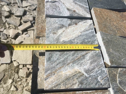 Плитка пилёная златолит Уральский для цоколя, отмостки купить в Омске