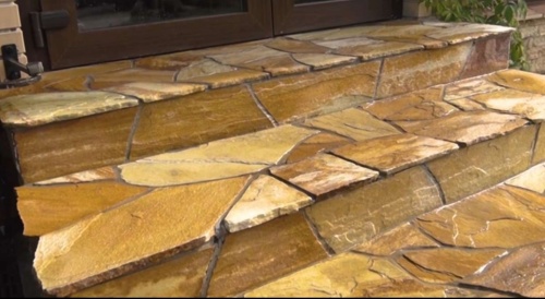 Плитняк златолит жёлтый золотистый для отмостки купить в Омске