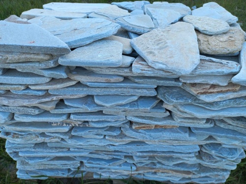 Плитняк златолит зелёный галтованный для цоколя купить в Омске